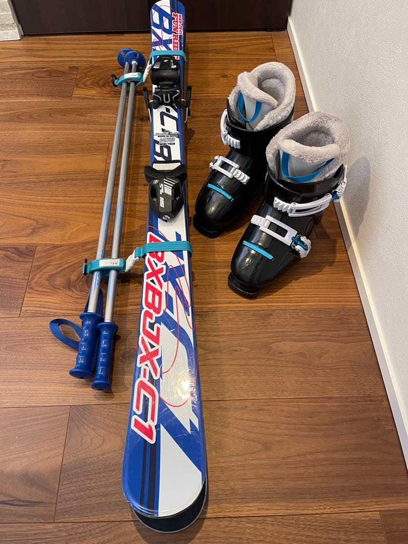 キッズ　スキー板118㎝　ストック ブーツ 3点セット ジュニア スキーセット