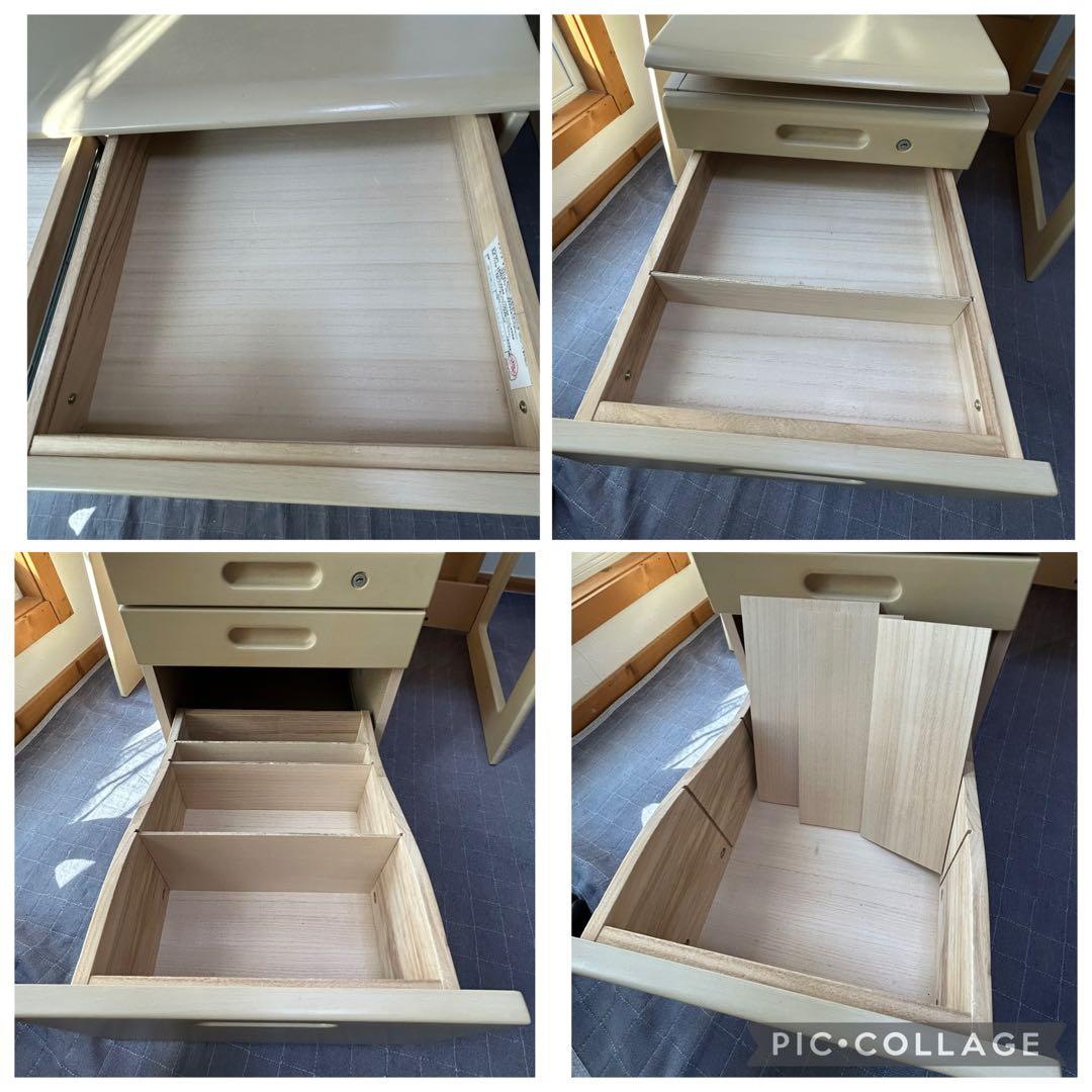 引取希望 子供用学習机 3点セット (同じセット有り) 照明付き くろがね