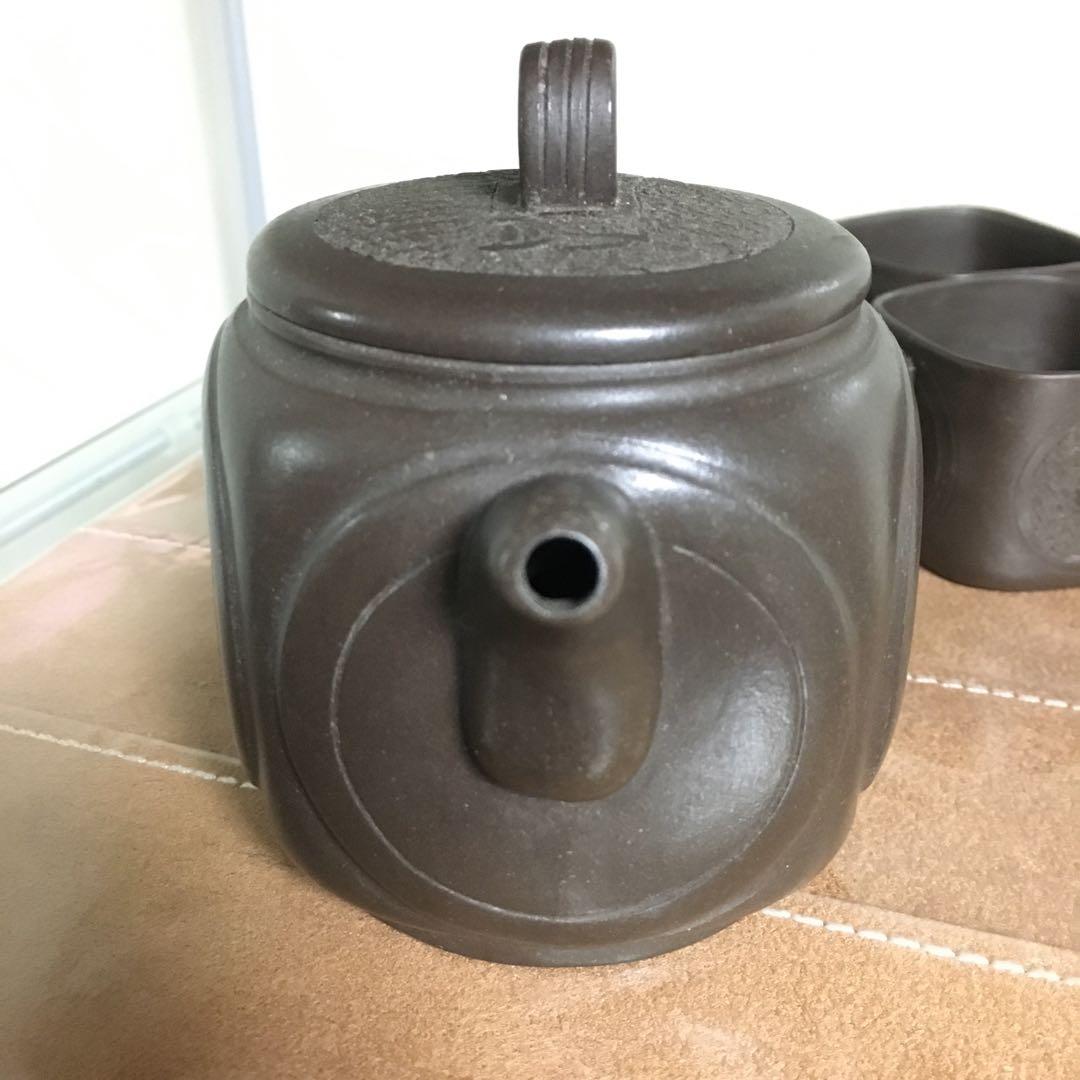 中国茶器　中国宜興　紫砂　朱泥　急須　茶壺　湯呑　菓子皿　骨董品　コレクション