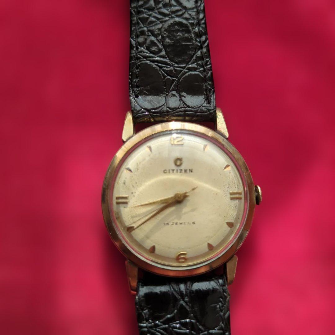 さ*)様 アンティーク　シチズン　手巻き　15石　稼働中！