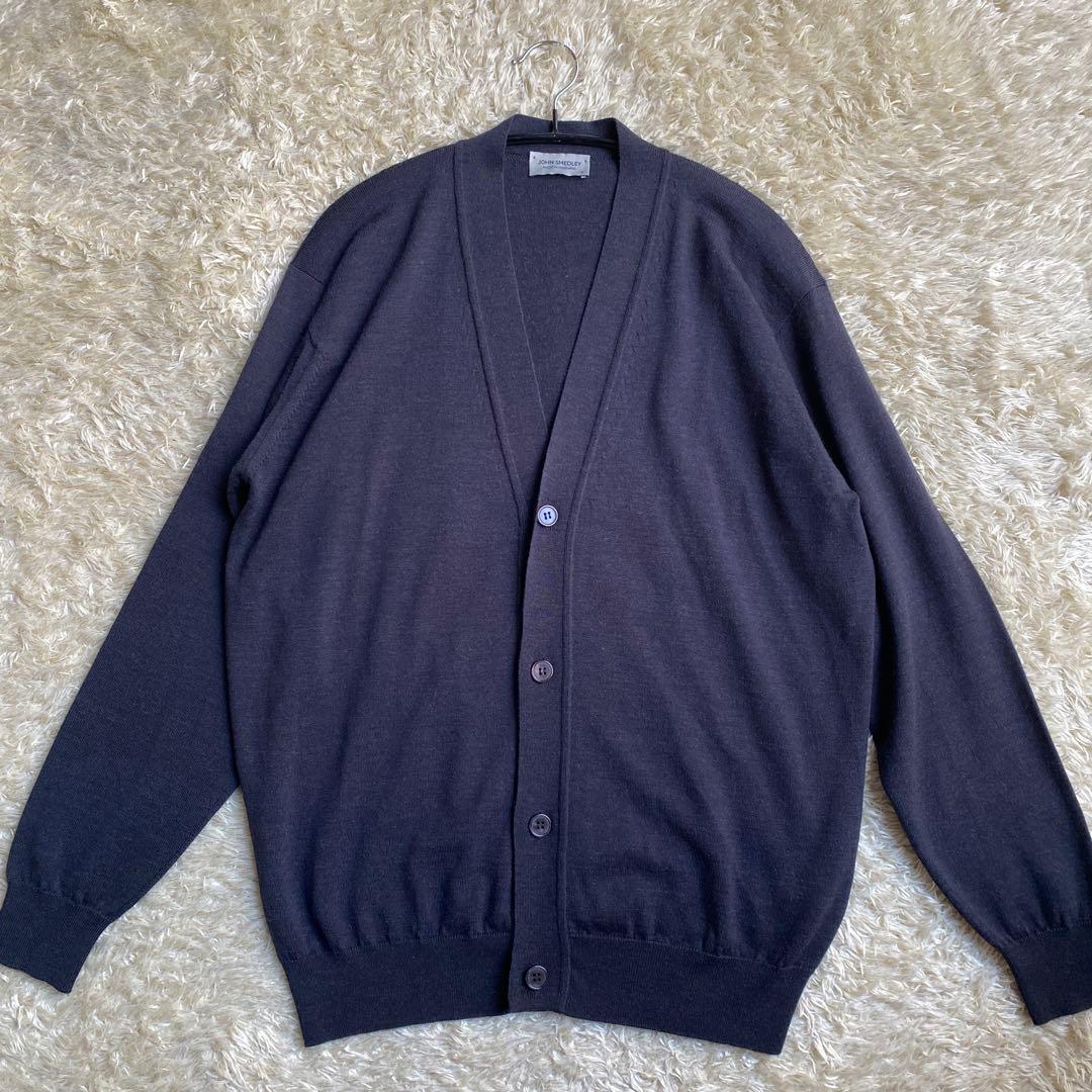 【日本別注】JOHN SMEDLEY 24G A4590 カーディガン ネイビー