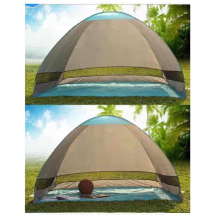 アウトドアキャンプハイキングビーチ夏のテントUV保護 2-3人用