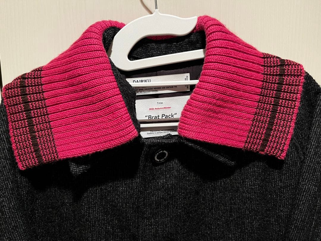 【DAIRIKU】 Rib Collar Tweed Raglan Coat