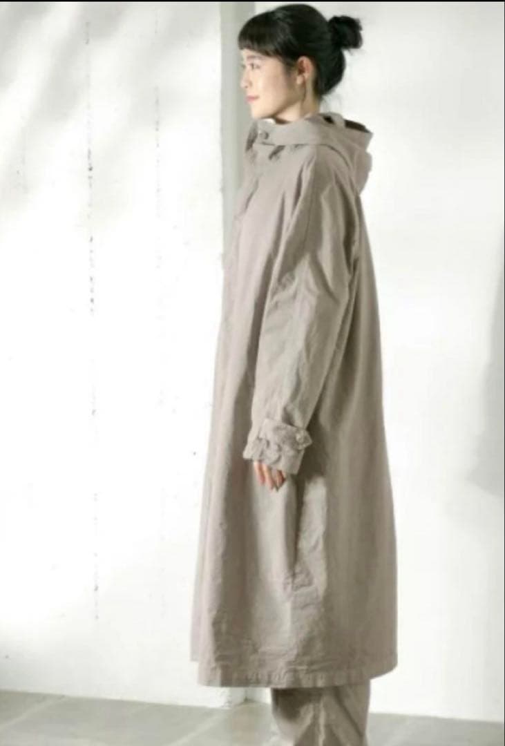 かぐれ　コットンオーバーダイフードロングコート