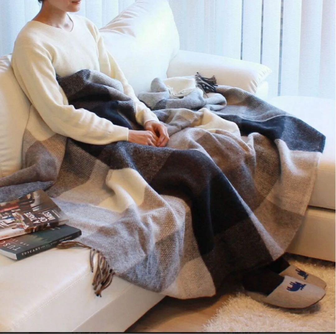 【新品未使用】ACTUS伊勢丹取扱い☆KLIPPANブランケット130×180