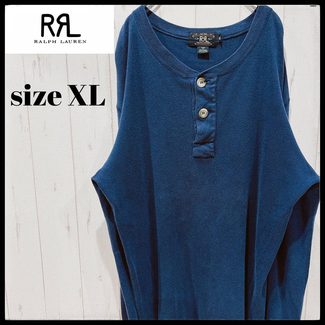 ダブルアールエル　ヘンリーネック　長袖　ネイビー　XL トップス　キムタク　秋