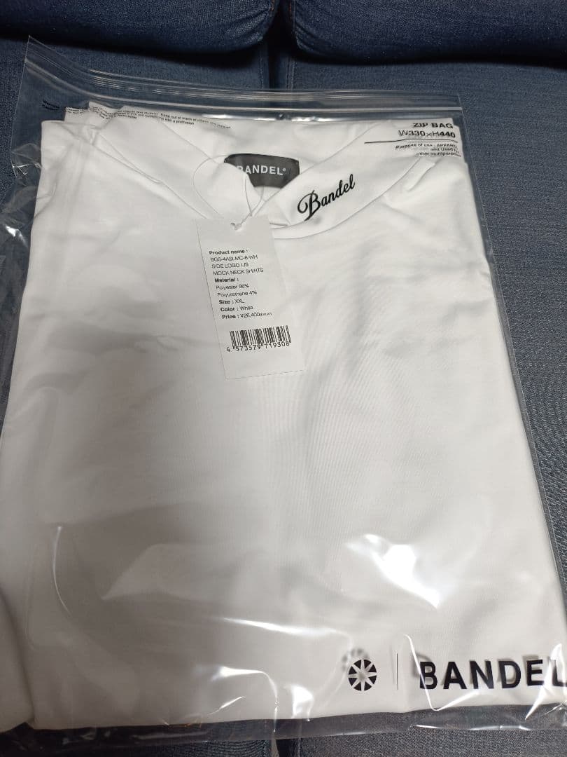 【希少サイズ】BANDEL モックネックTシャツ XXL ホワイト