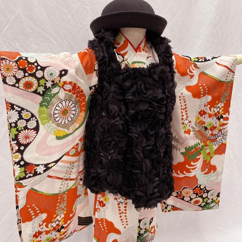 509ag8,601ax12◎七五三 三歳 女の子 アンティーク着物のみ◎
