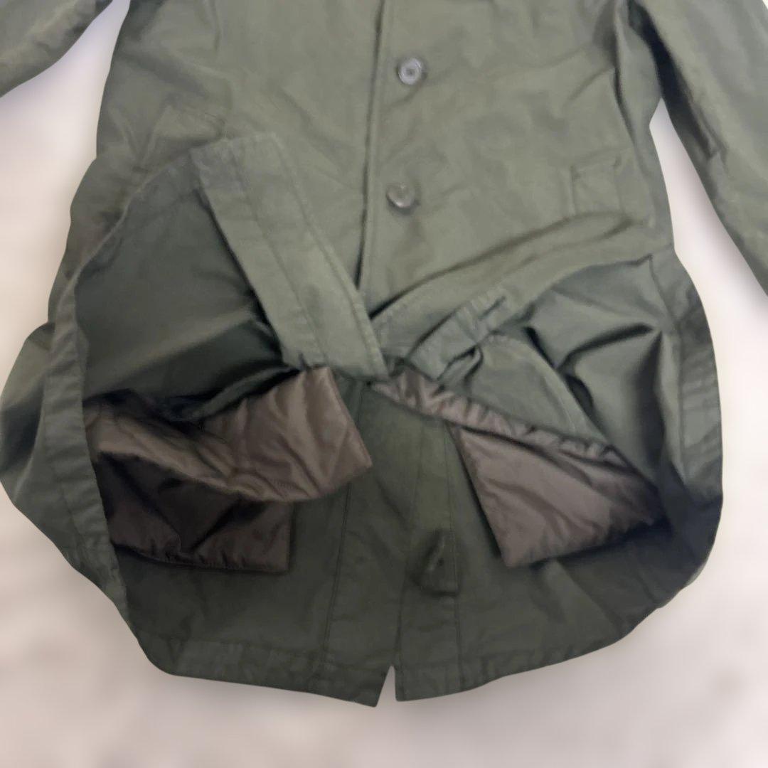 【美品】アスペジ　ライナー付き　ステンカラーコート　カーキ　ロング　M程度