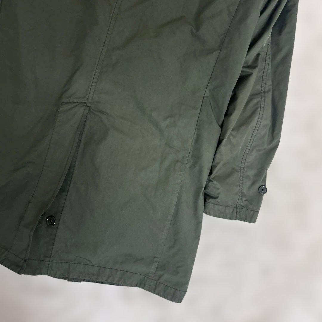 【美品】アスペジ　ライナー付き　ステンカラーコート　カーキ　ロング　M程度