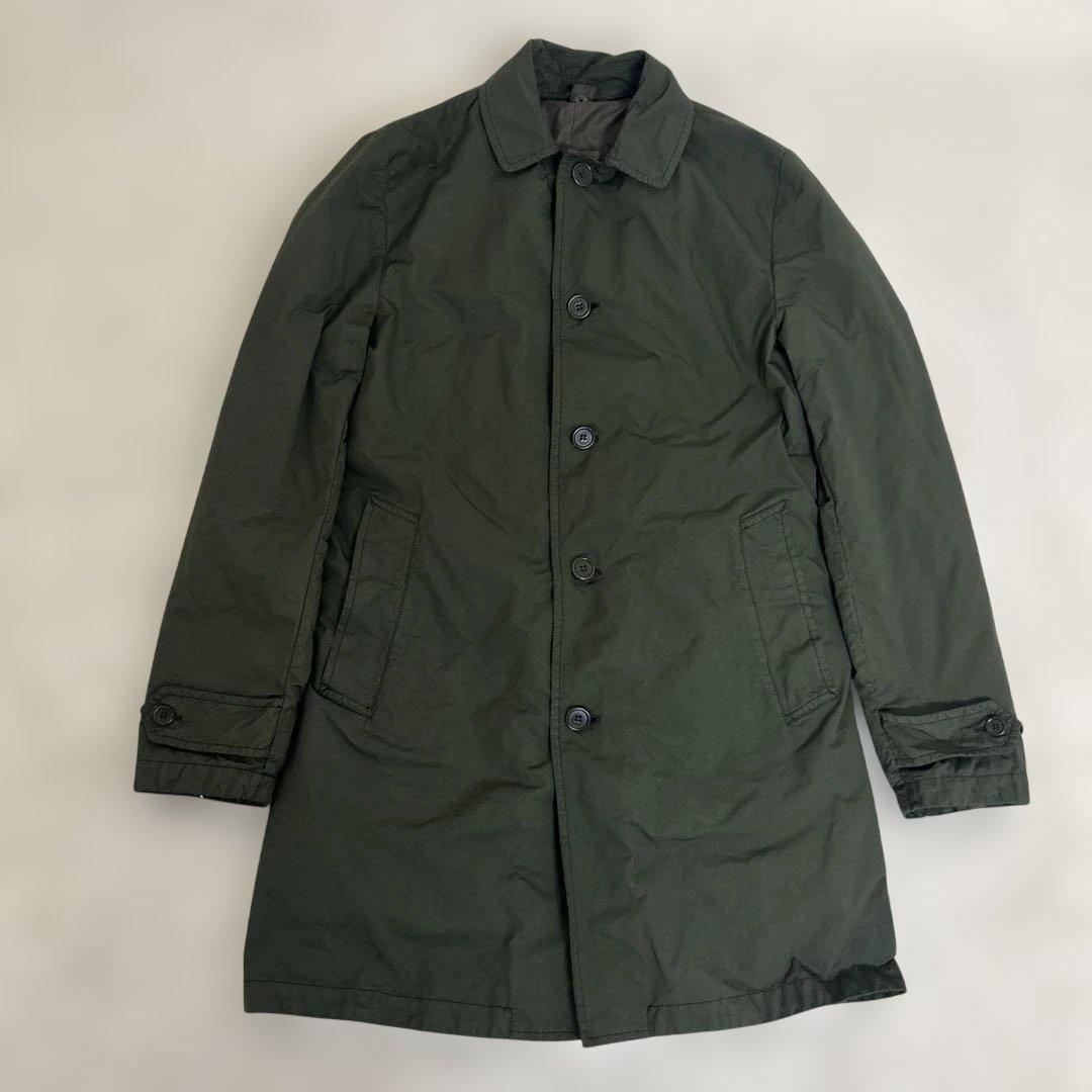 【美品】アスペジ　ライナー付き　ステンカラーコート　カーキ　ロング　M程度