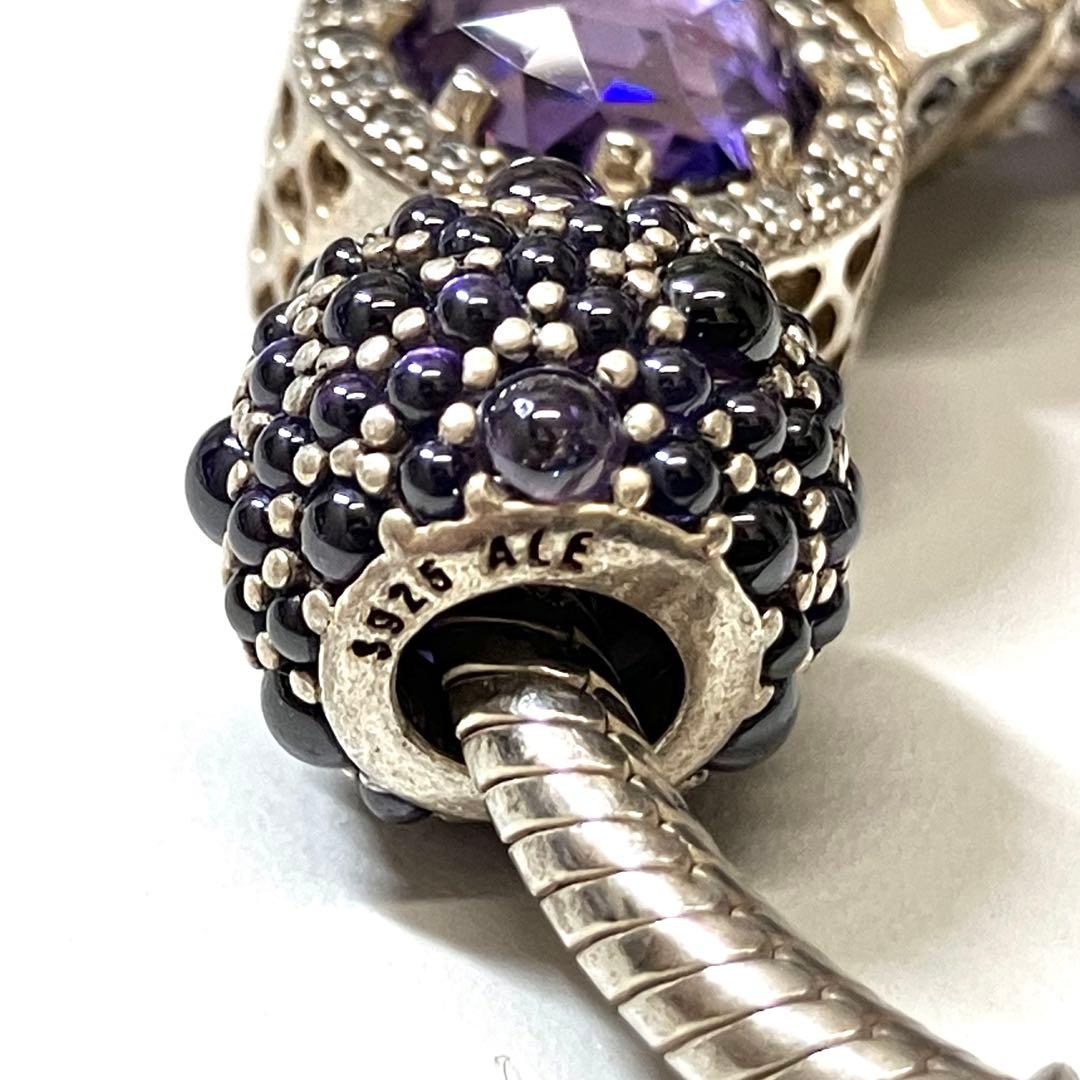PANDORA パンドラ シルバー 925 チャーム ブレスレット パープル