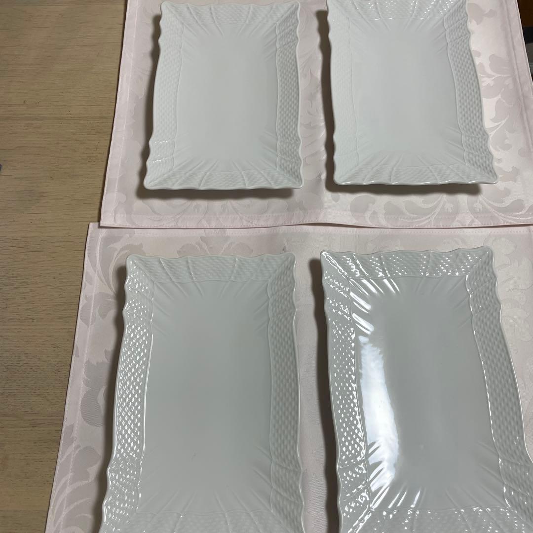 リチャードジノリベッキオホワイト長方形皿 4枚セット