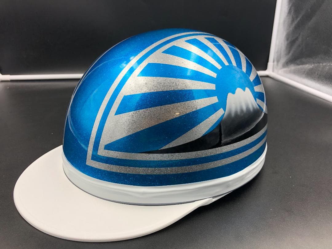 コルク半　カスタム　富士日章　三つボタン　キャンディブルー　ラメ　高級クリヤ