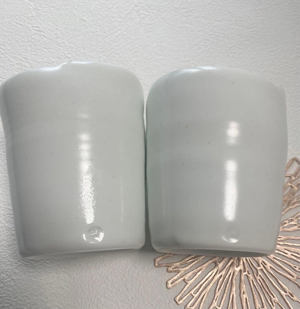 希少 唯一無二の白磁の巨匠 黒田泰蔵  白磁グラス　2個組　在銘