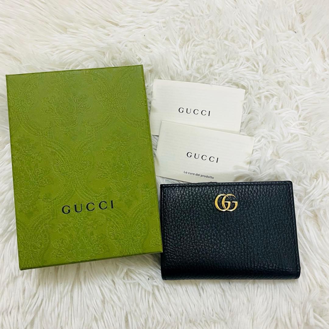 極美✨付属完備✨GUCCI 二つ折り GGマーモント バイカラー 日本限定