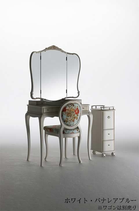 日本製 ドレッサーセット 椅子付き 猫脚 ホワイト カンティーニュ