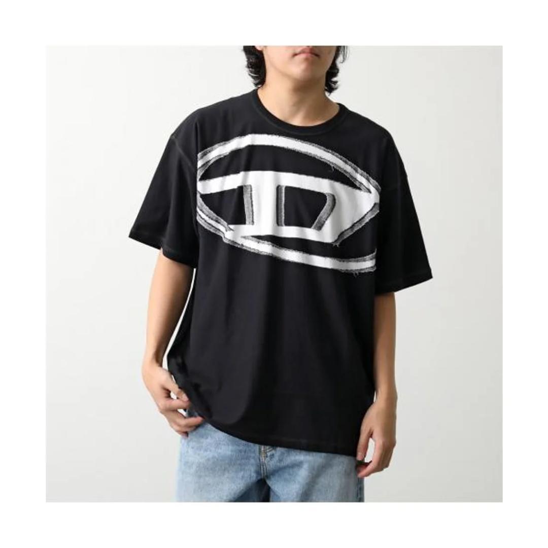 25SS【新品】DIESELディーゼル ロゴＴシャツ 半袖 ブラックＬ
