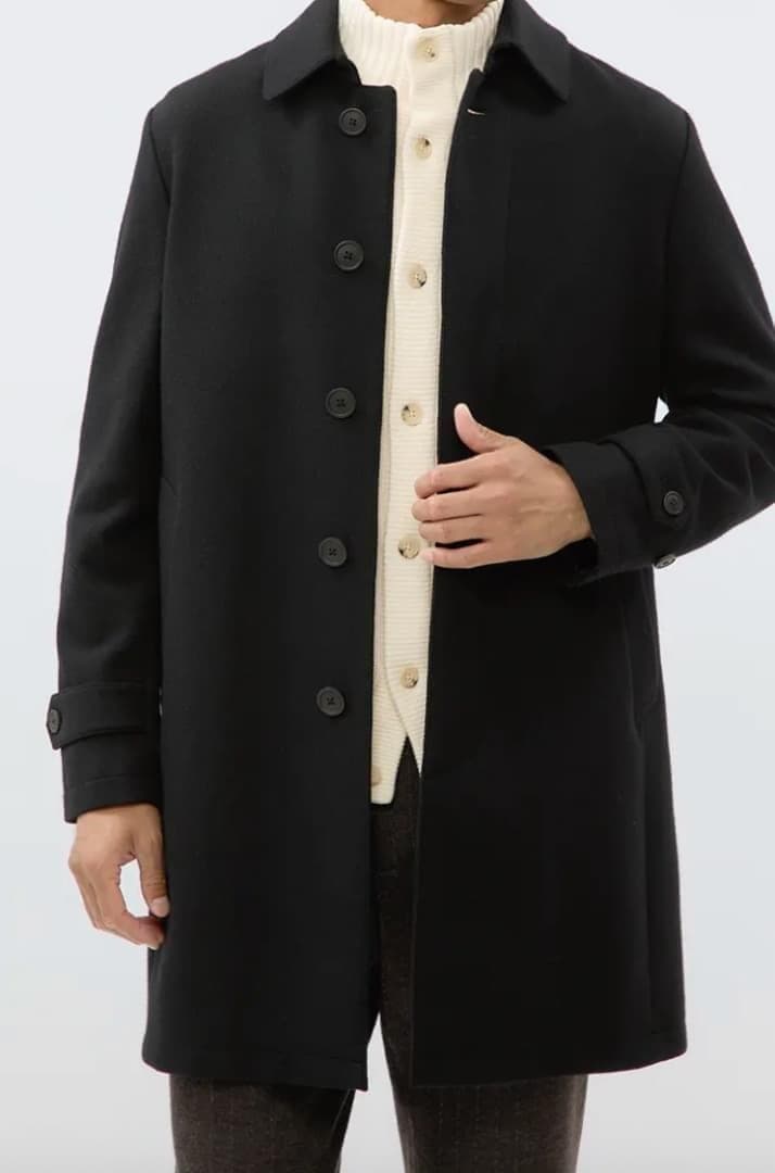 サヴィルロウ プレミアムステンカラーコート カシミヤ混 サイズM 新品 ブラック