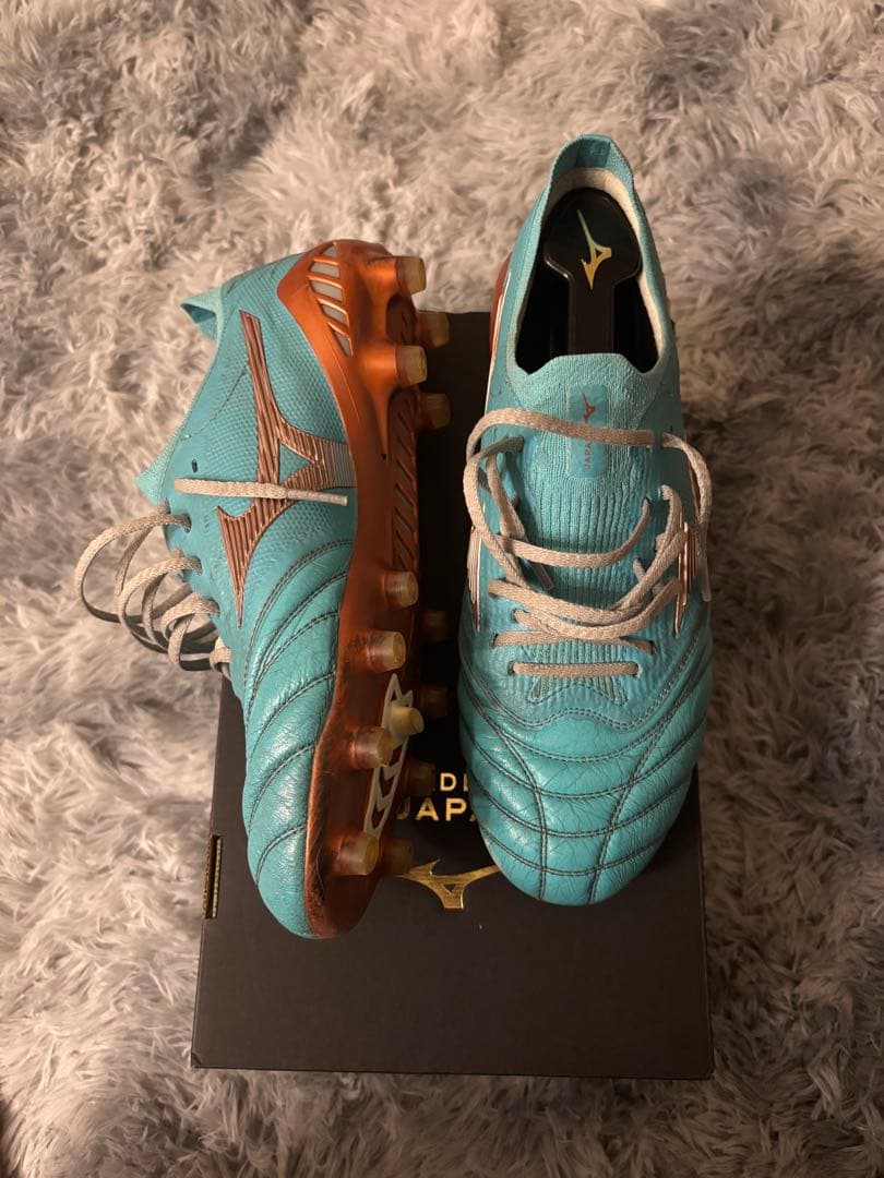 Mizuno サッカーシューズ 水色 日本製