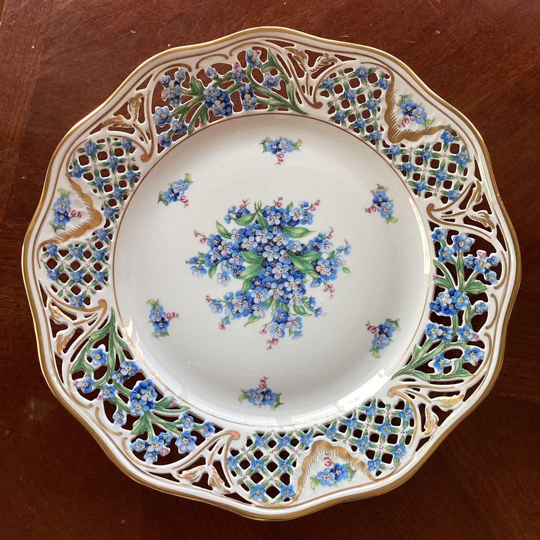 SCHUMANNBAVARIA 勿忘草24cmピアスプレートアンティーク《D》