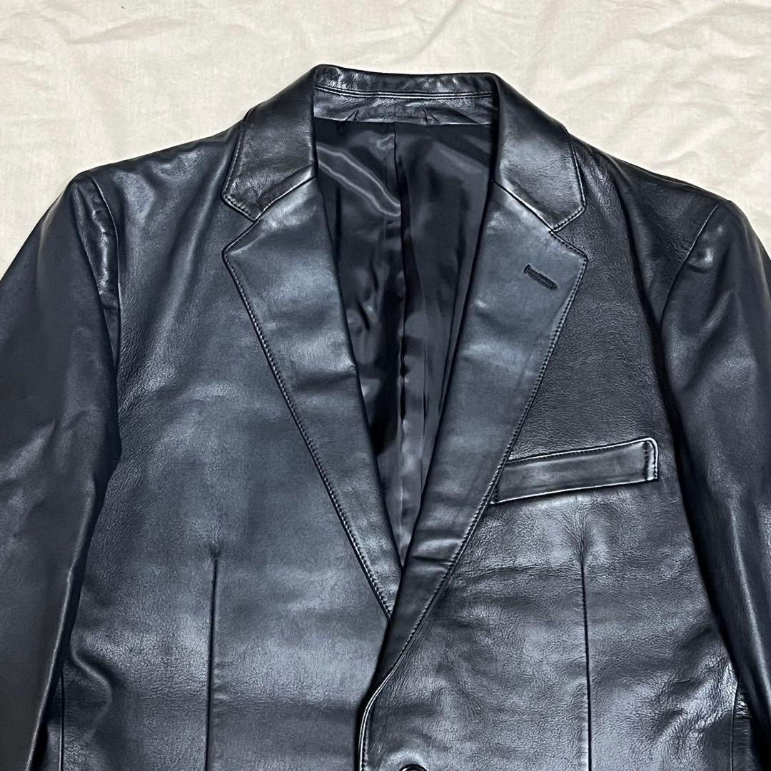 【美品】ユナイテッドアローズ　ラムレザーテーラードジャケット　羊革　ブラック　M