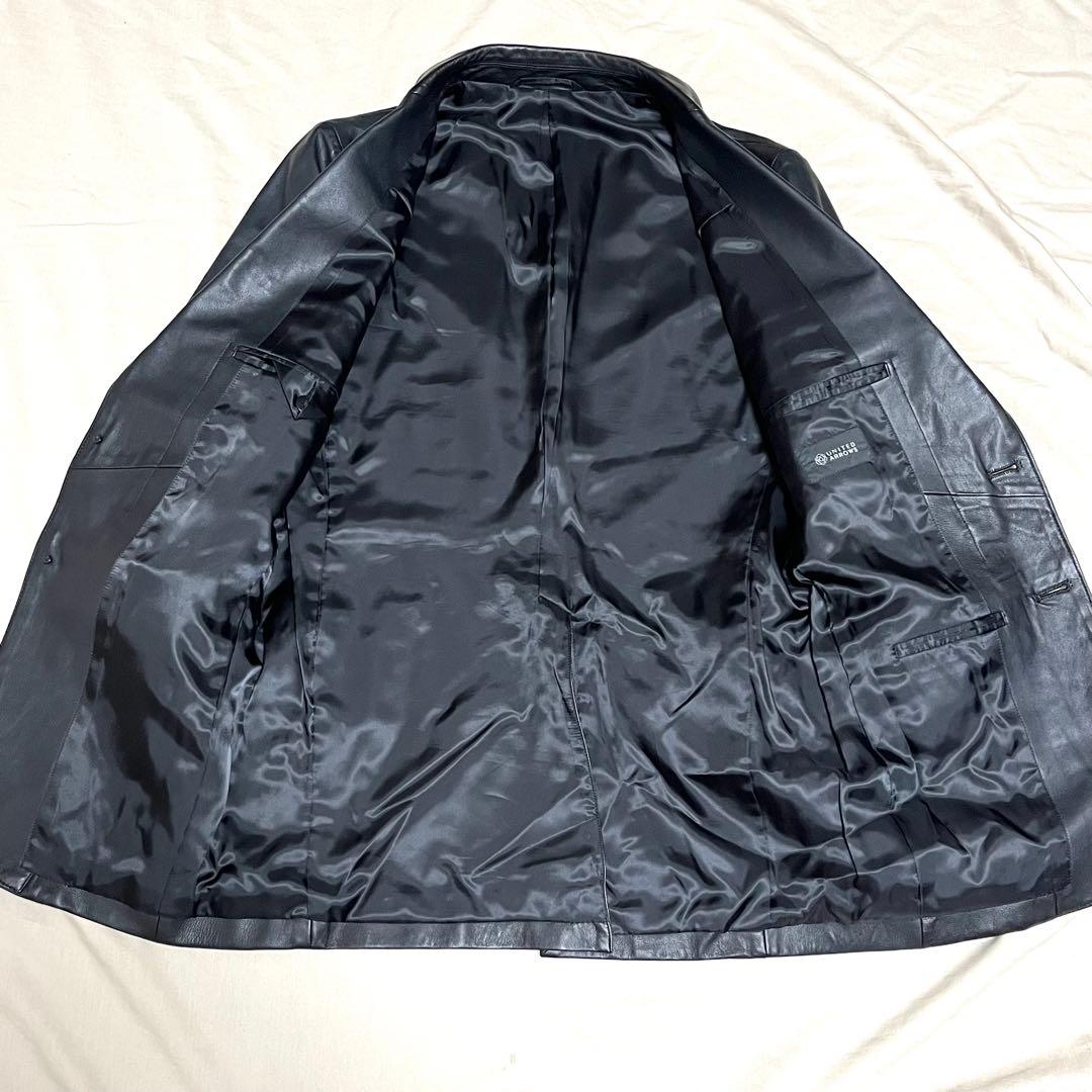 【美品】ユナイテッドアローズ　ラムレザーテーラードジャケット　羊革　ブラック　M