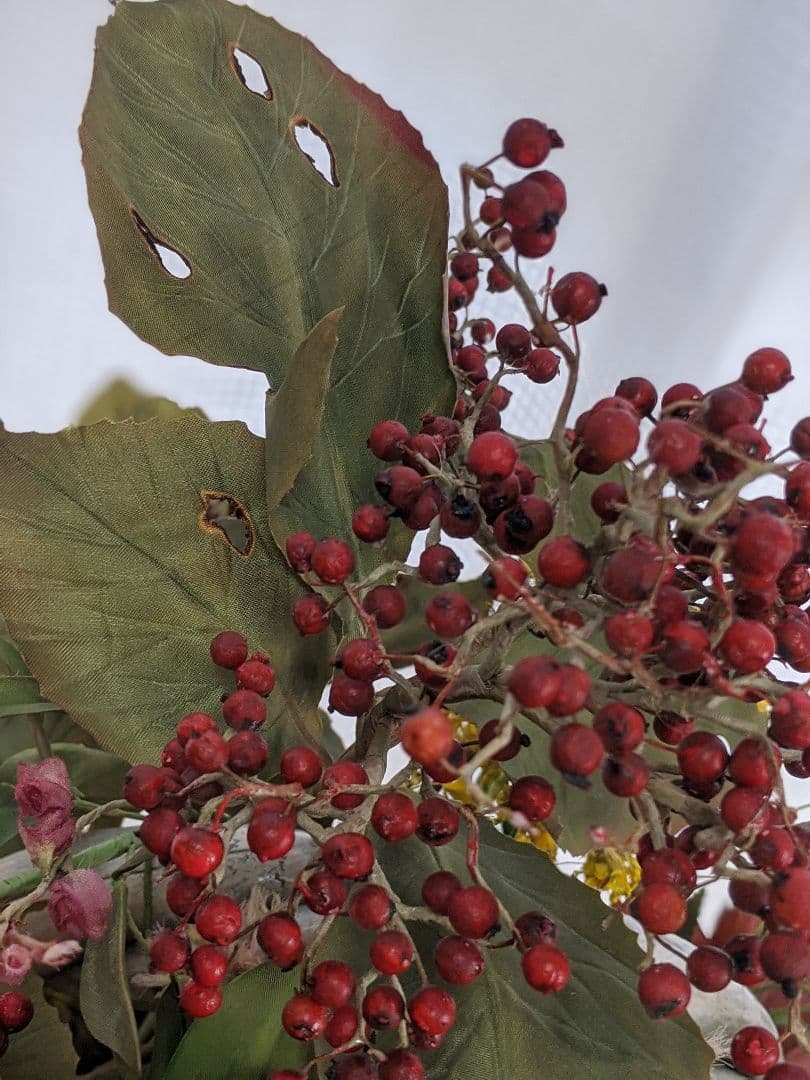 アートフラワー❁秋の花のアレンジメント❁染花布花❁希少価値❁ハンドメイド