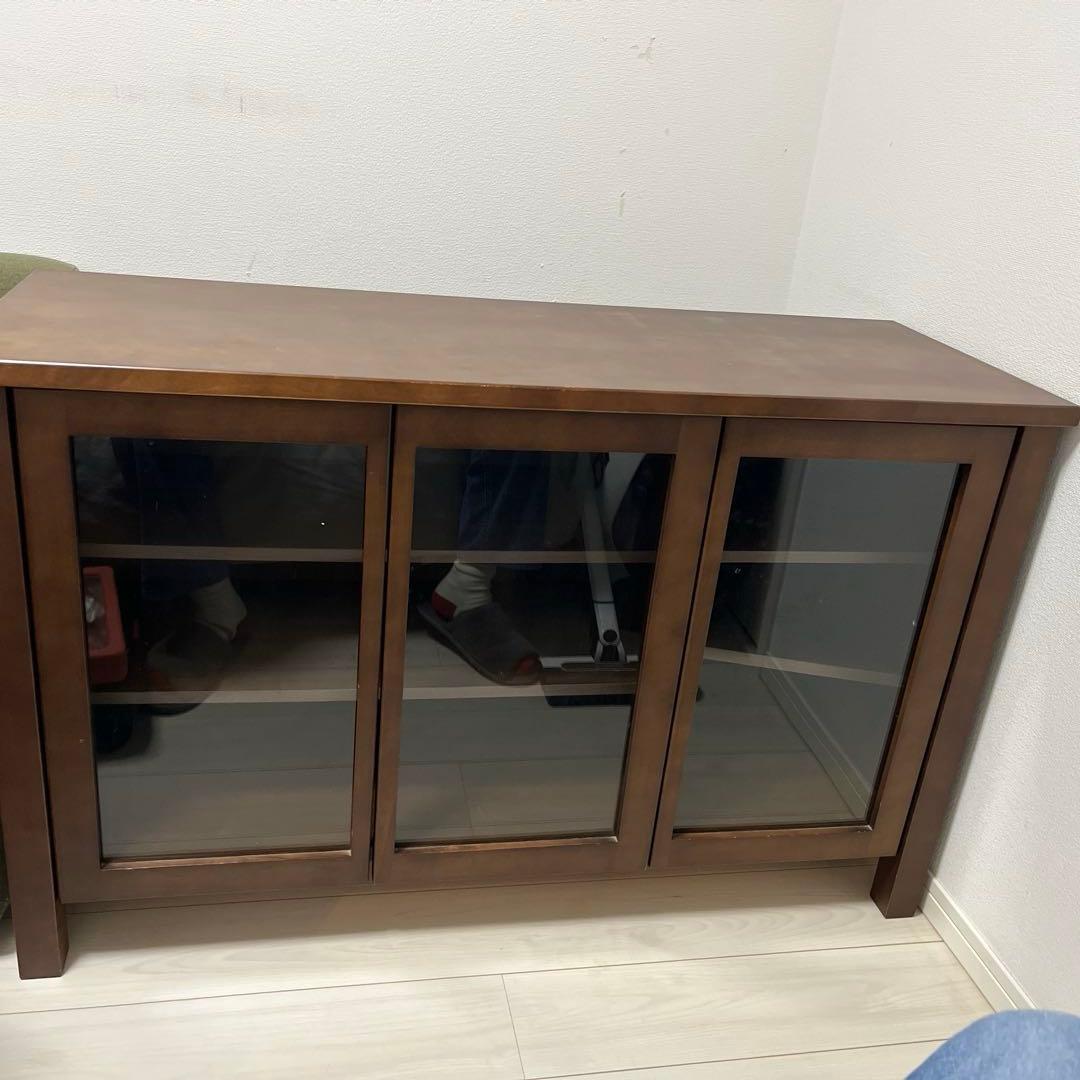 【希少廃盤品】無印良品 ウォールナット材 キャビネット 大 ガラス扉