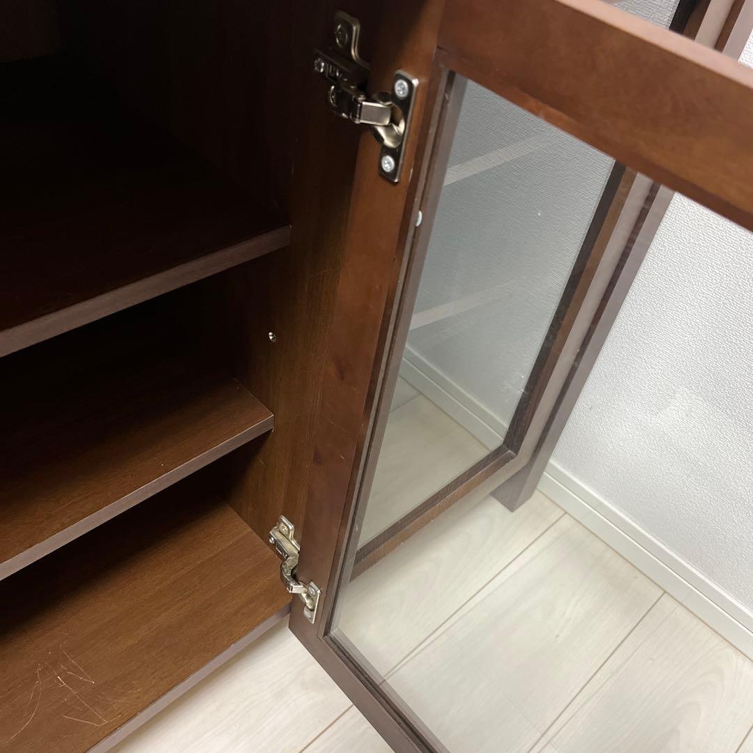 【希少廃盤品】無印良品 ウォールナット材 キャビネット 大 ガラス扉