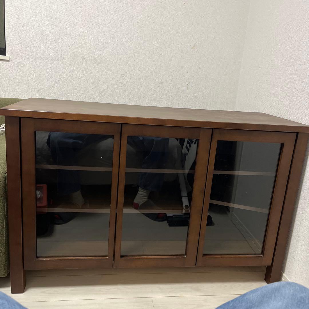 【希少廃盤品】無印良品 ウォールナット材 キャビネット 大 ガラス扉