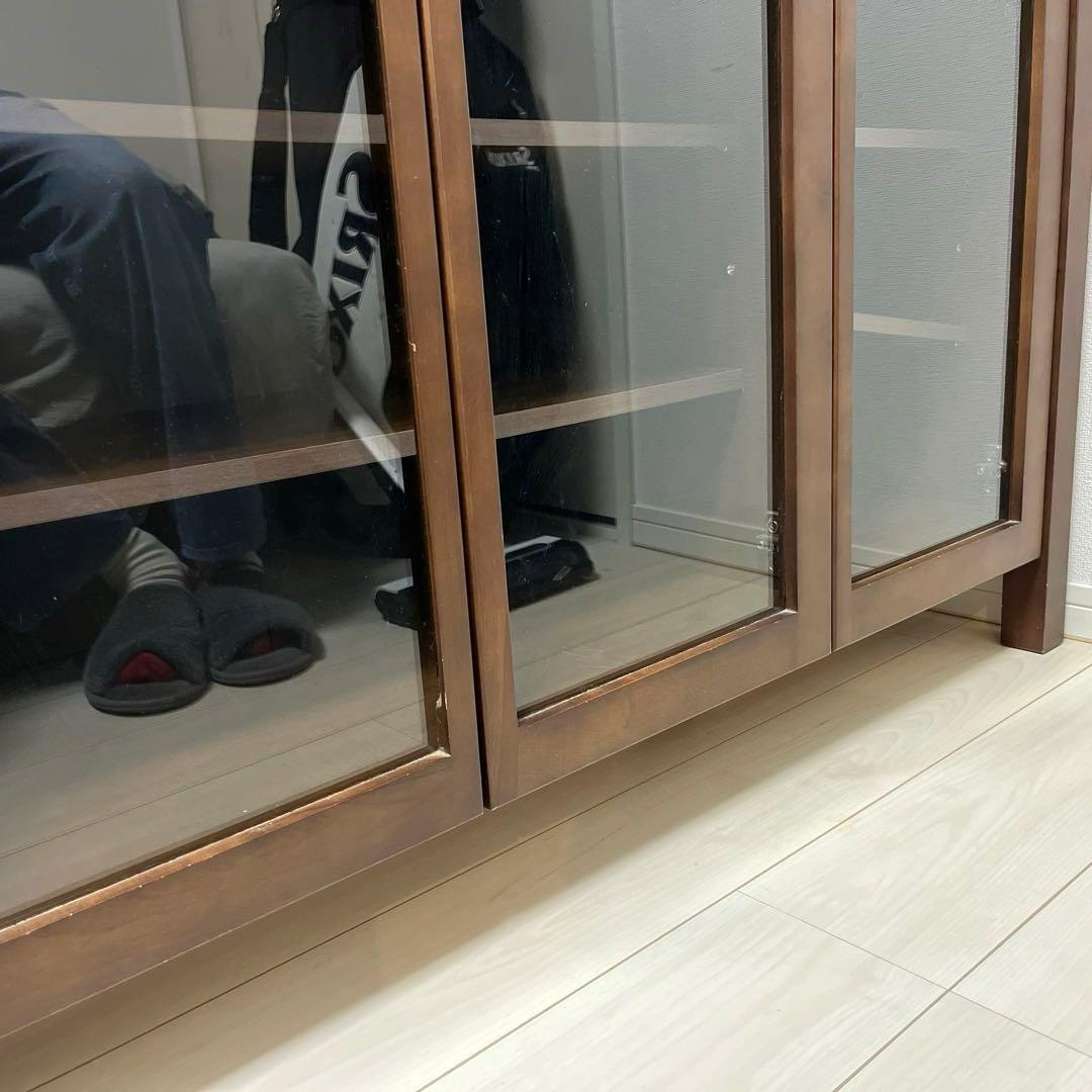 【希少廃盤品】無印良品 ウォールナット材 キャビネット 大 ガラス扉