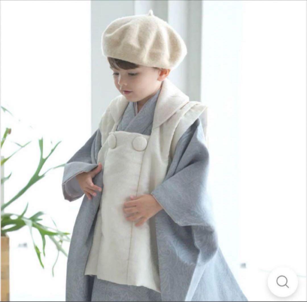 【人気完売品】 utatane 七五三　男の子　被布　ペイズリー　ブルー