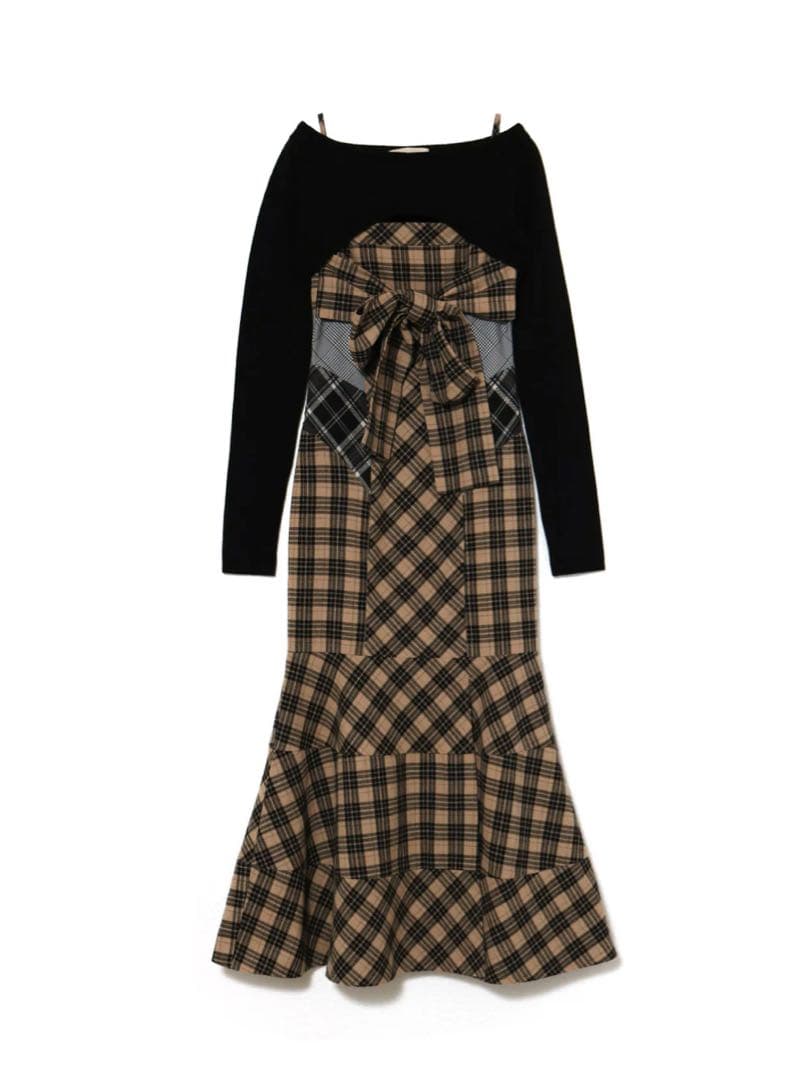 ワンピース ANDMARY juni check dress beige S