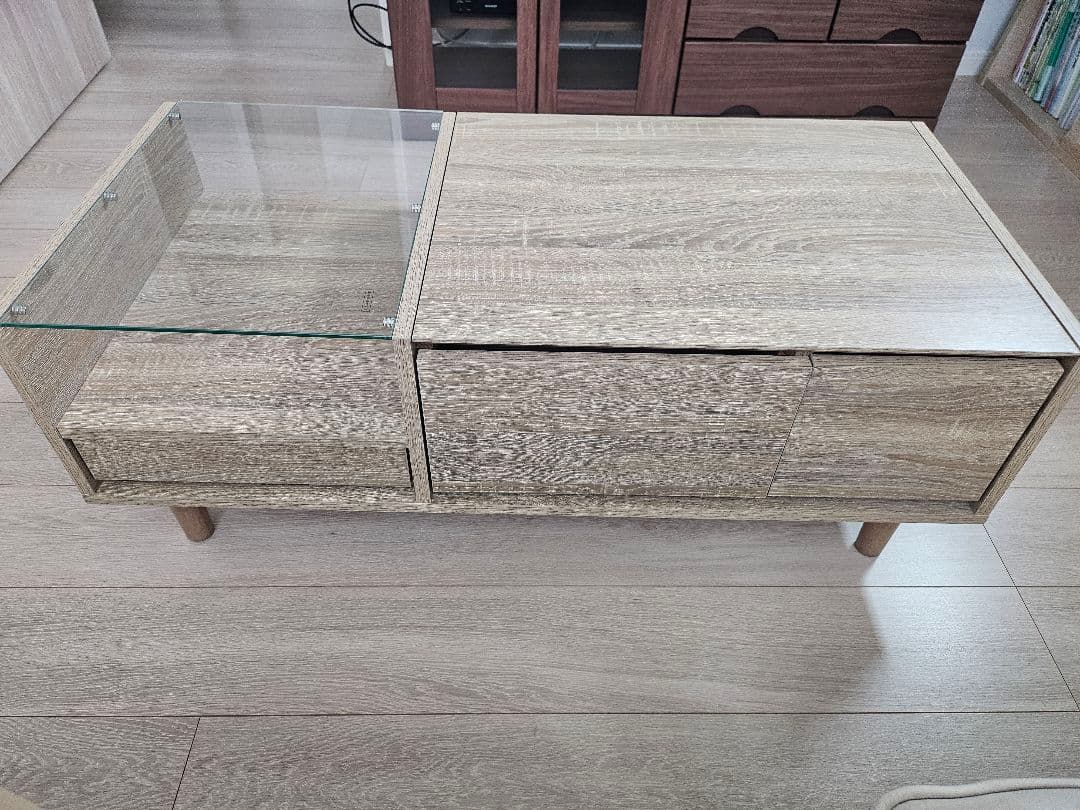 ロウヤ ドレッサーテーブル ディスプレイ収納 可動ミラー付き