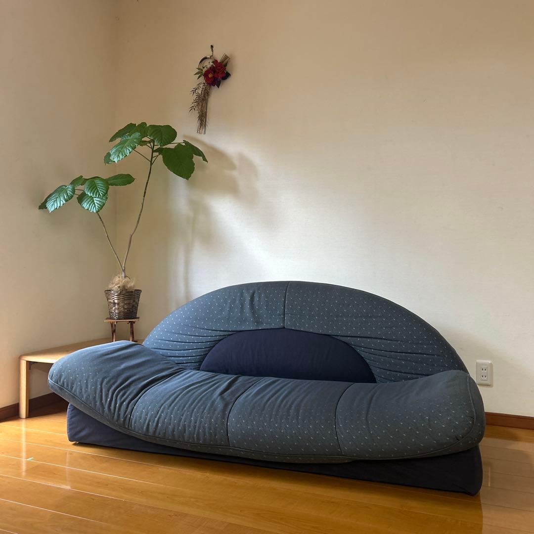 三人掛け　ソファ　ネイビー　京タンス