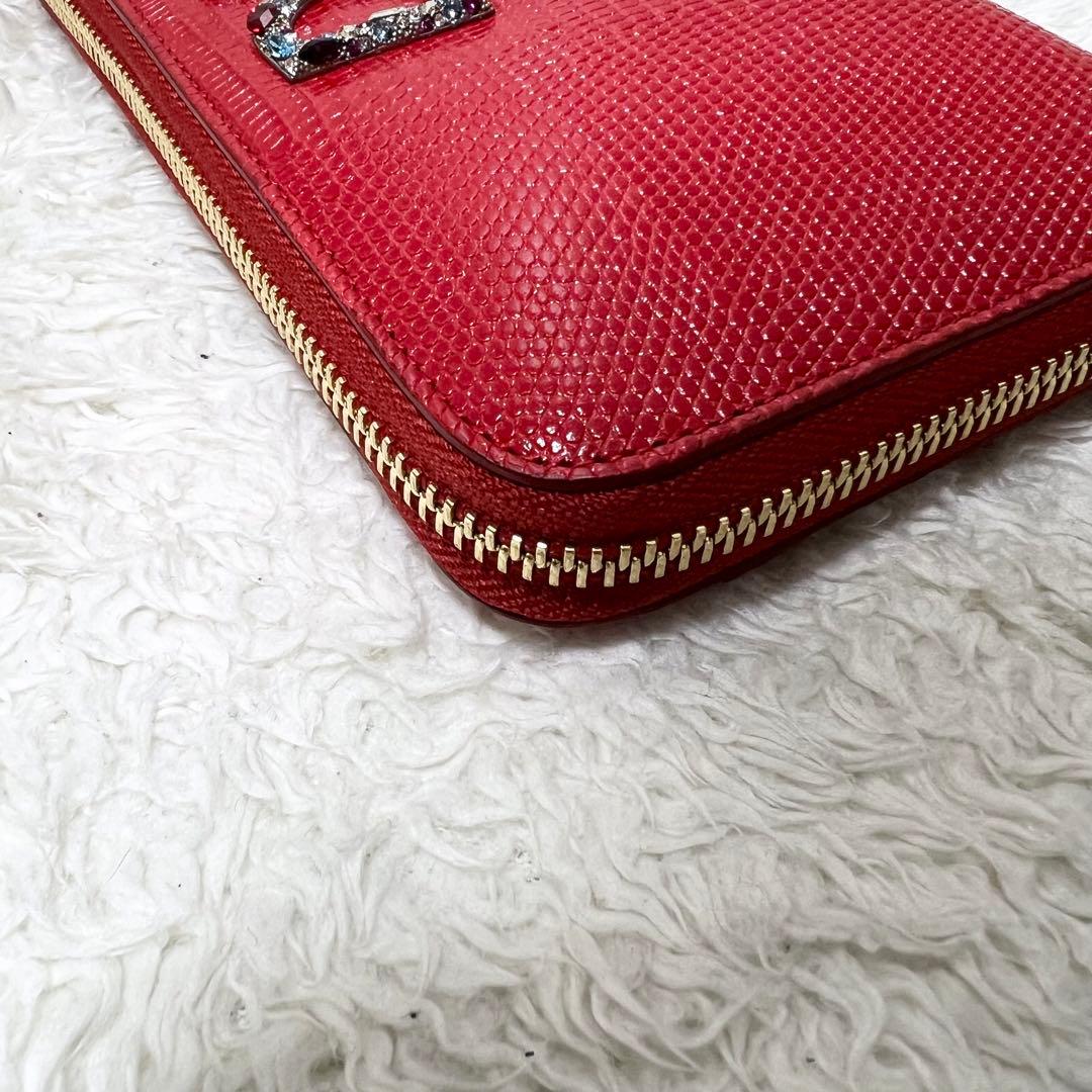 美品 ドルチェアンドガッパーナ 長財布 スタッズ DGロゴ ラウンドジップ