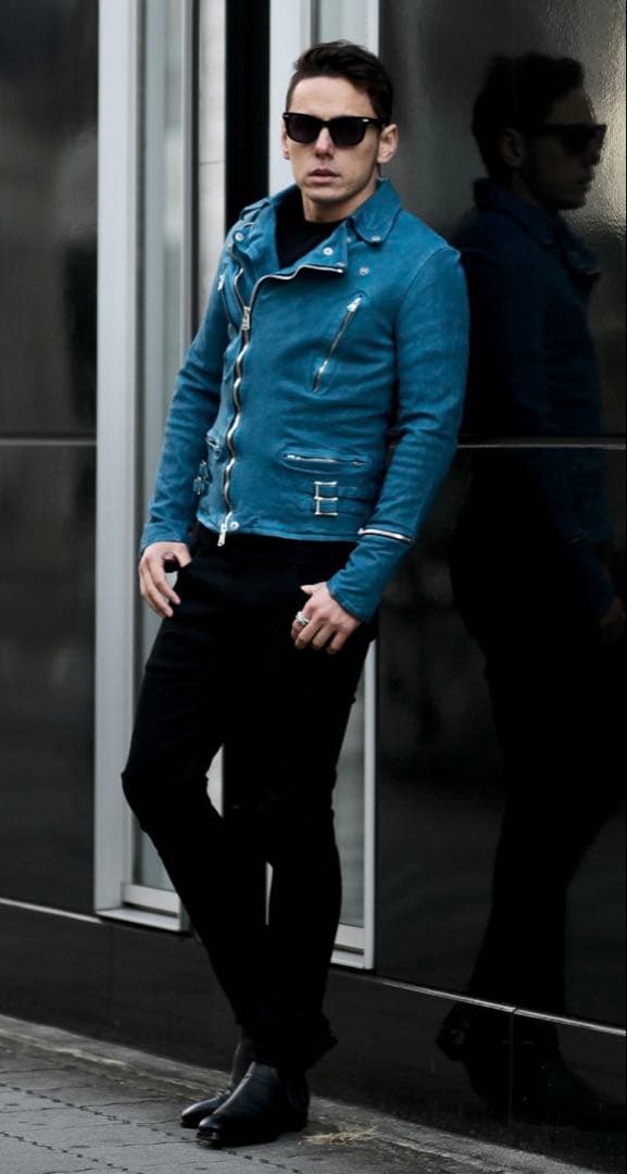 バックラッシュbacklashジャパンカーフダブルライダースLターコイズ祝日値下