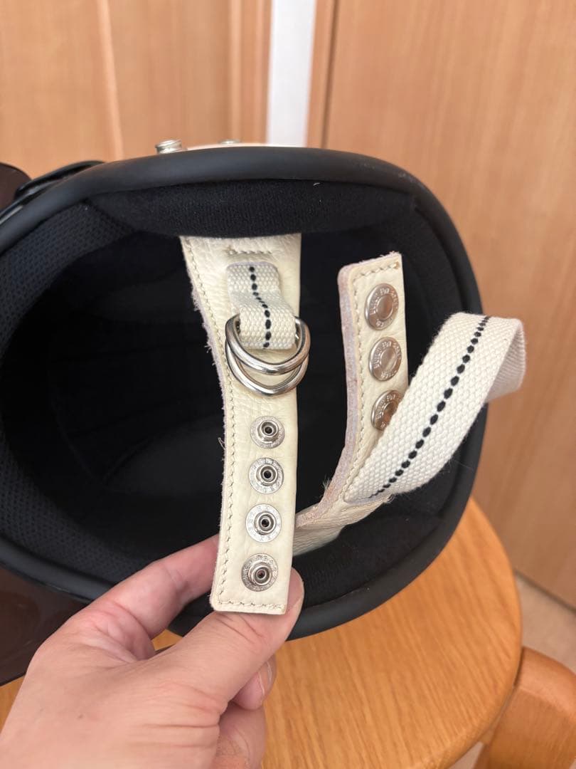 TT&CO スーパーマグナム ジェットヘルメット ダブルストラップ アイボリー