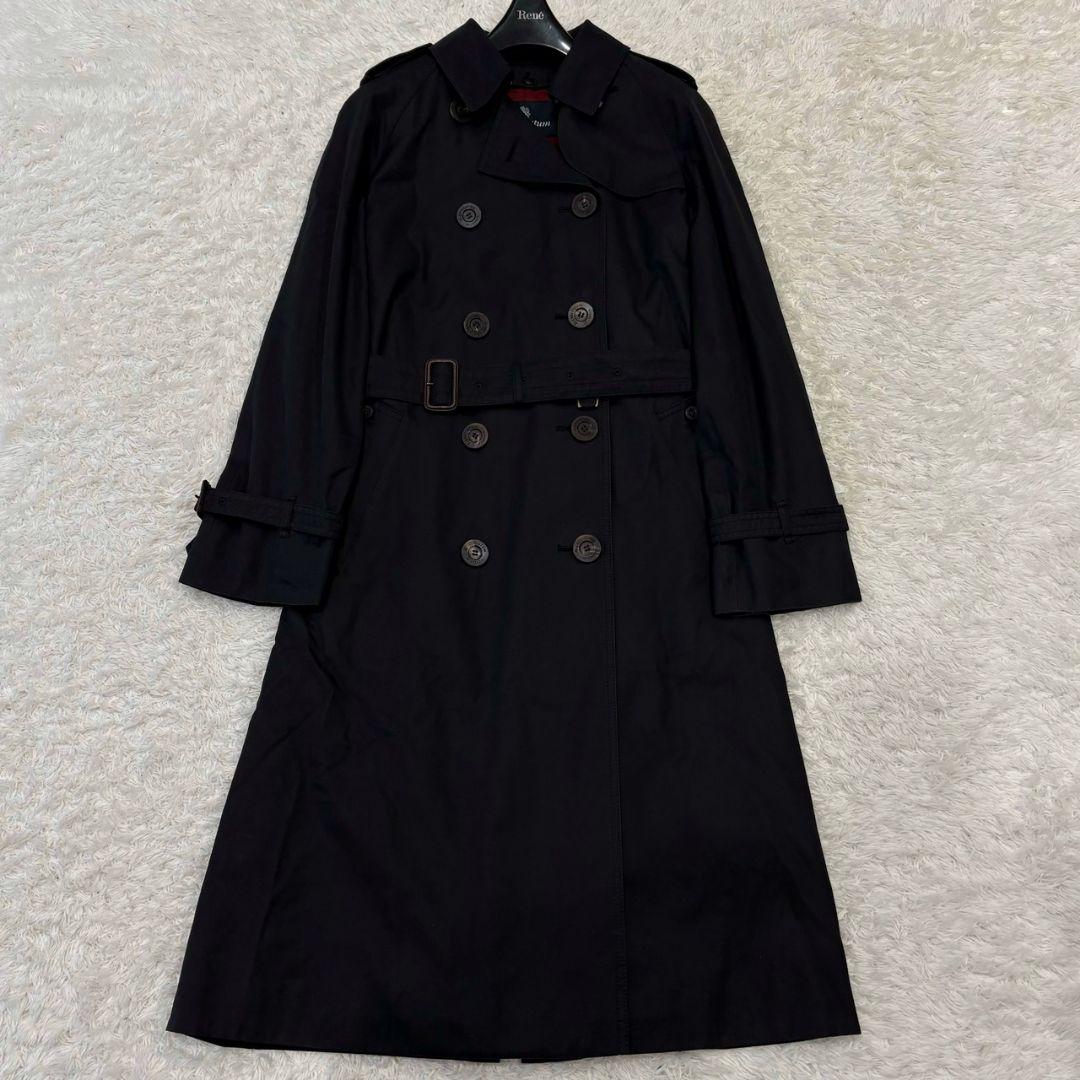 アクアスキュータム トレンチコート ライナー ブラック 2XL コットン ロング