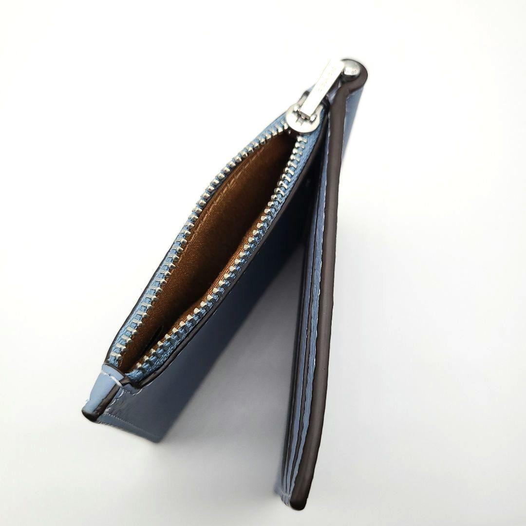 COACH マネークリップ 新品 ライトブルー 最新作 ペブルレザー メンズ