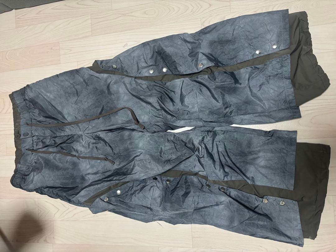 【GRANCY】ボタンレイヤードデザインナイロンパンツ