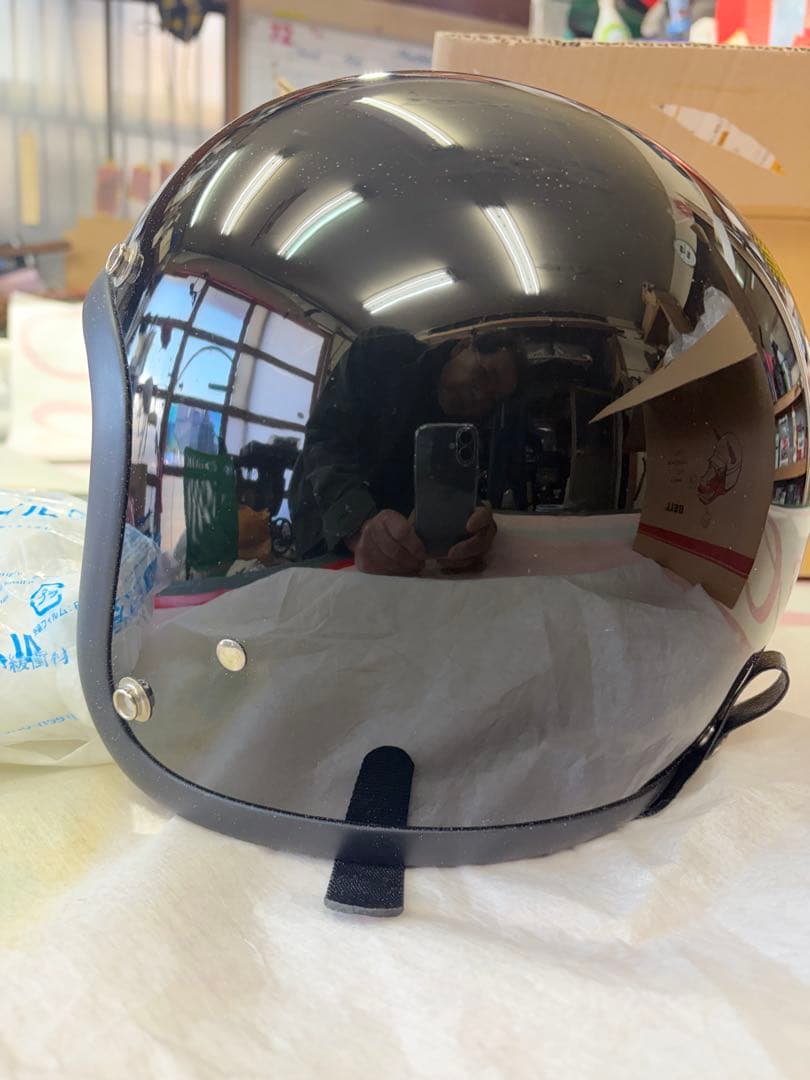 スモールブコ　Buco ジェットヘルメット 黒　サンバイザー付