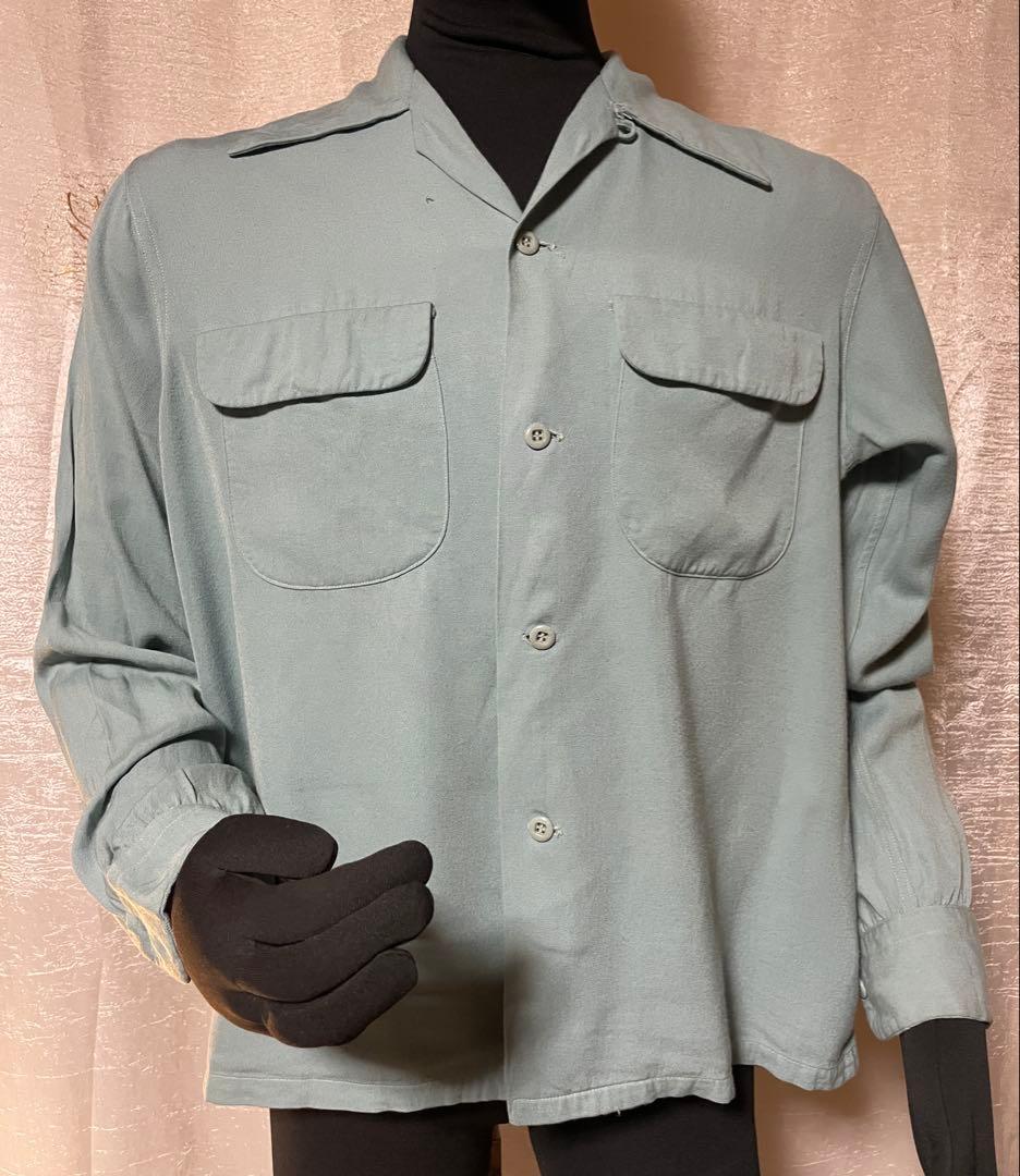 50's ARROW GABANARO アイスグリーン レーヨンシャツ