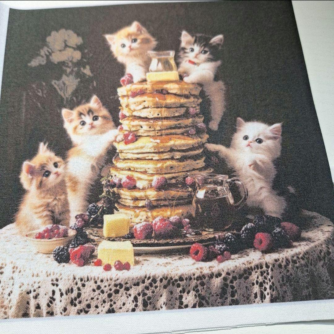 ねことばらパネル生地　ハンドメイド