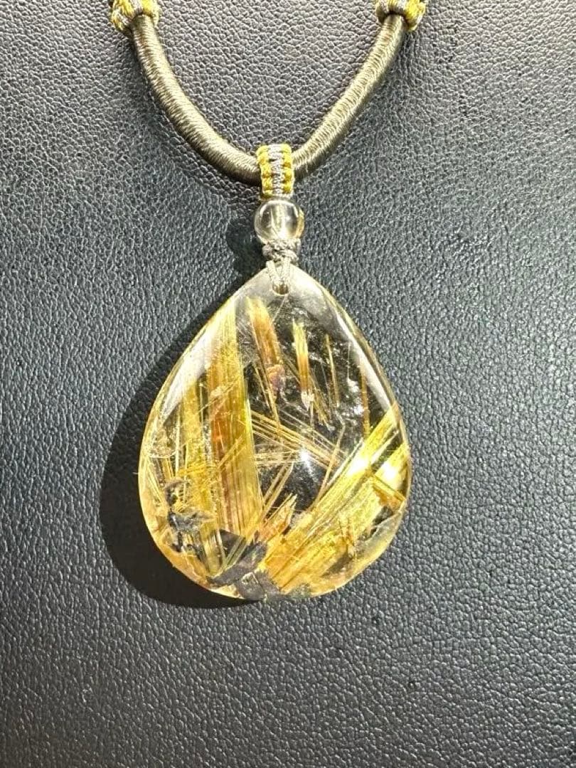 ルチルクォーツ ドロップ型ペンダント