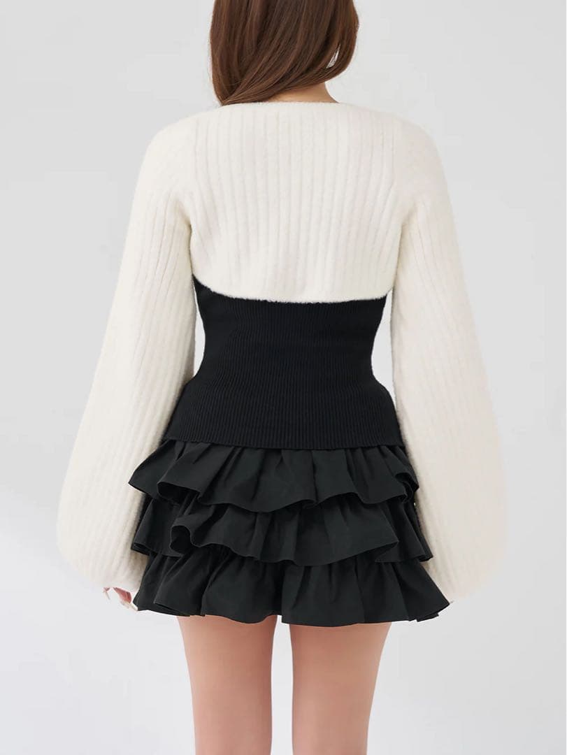 【新品タグ付き】Darich ティアードフリルミニワンピース FREE ブラック