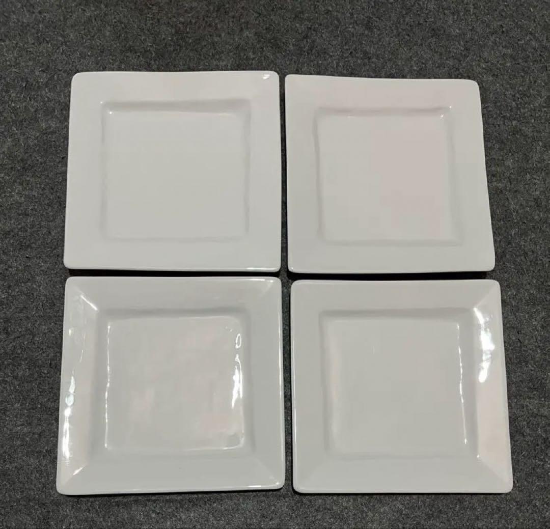 PILLIVUYT ピリヴィッツ　ホワイト　四角　プレート　４枚セット