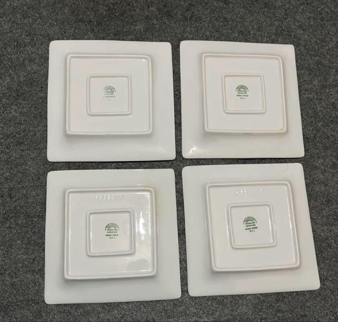 PILLIVUYT ピリヴィッツ　ホワイト　四角　プレート　４枚セット