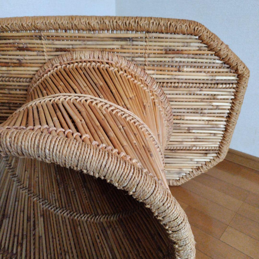 ラタンテーブル　籐家具　ヴィンテージ　レトロ